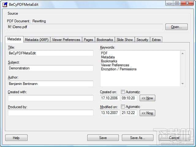 BeCyPDFMetaEdit,BeCyPDFMetaEdit下载,BeCyPDFMetaEdit官方版,pdf文件信息修改工具